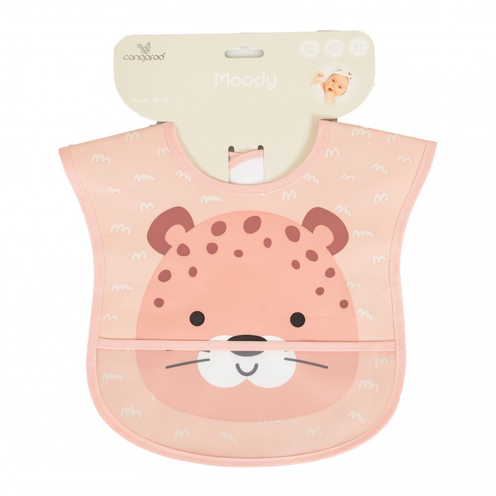 CANGAROO Baveta pentru bebelusi cu buzunarel colectare Moody Pink