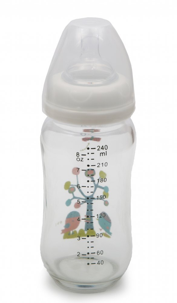 CANGAROO Biberon din sticla cu gat larg 240ml Hello