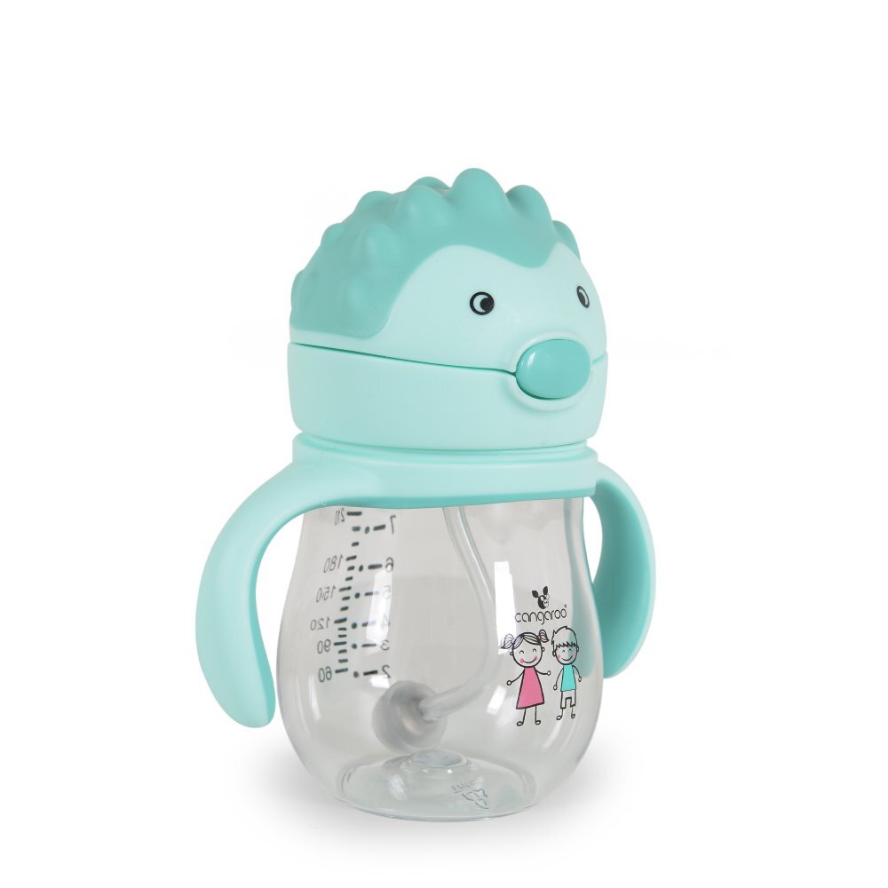CANGAROO Cana cu pai din silicon 250 ml Brillo blue