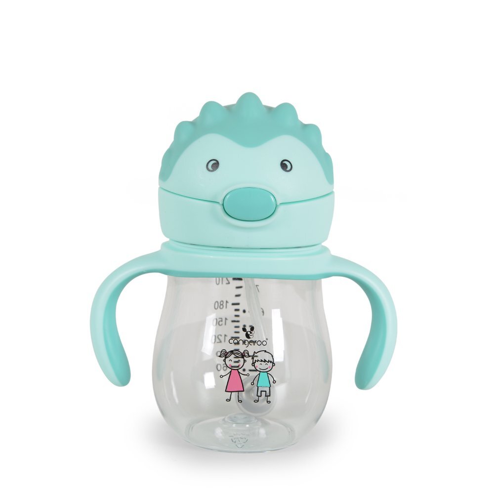 CANGAROO Cana cu pai din silicon 250 ml Brillo blue