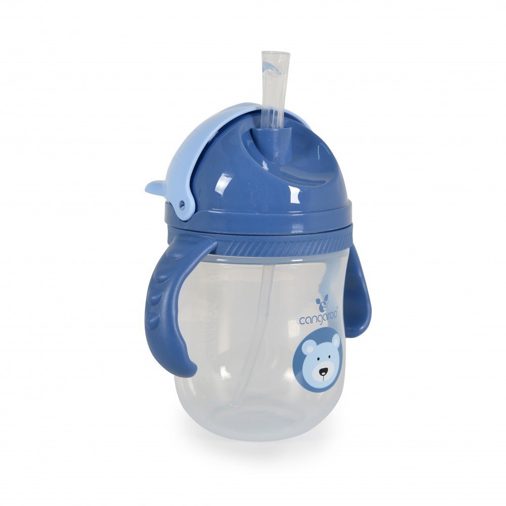 CANGAROO Cana cu pai si manere 240ml Bear Blue Berry