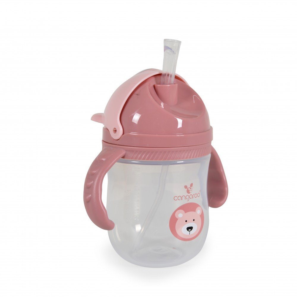 CANGAROO Cana cu pai si manere 240ml Bear Pink Berry
