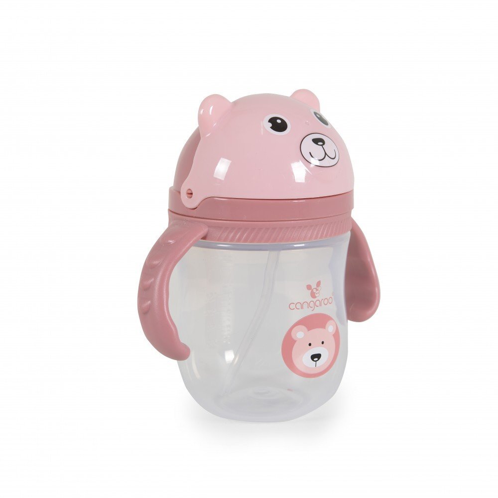 CANGAROO Cana cu pai si manere 240ml Bear Pink Berry