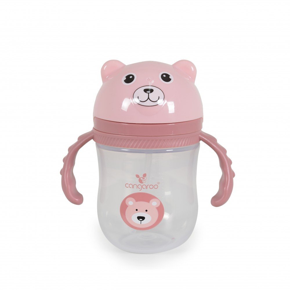 CANGAROO Cana cu pai si manere 240ml Bear Pink Berry