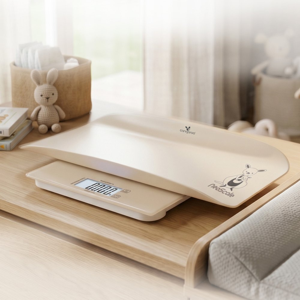 CANGAROO Cantar electronic pentru bebelusiadulti NeoScale 2in1 Alb ecran LCD functie hold capacitate 180 kg oprire automata