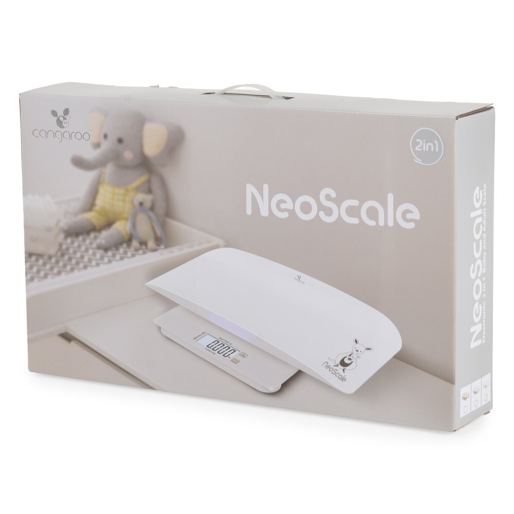 CANGAROO Cantar electronic pentru bebelusiadulti NeoScale 2in1 Bej ecran LCD functie hold capacitate 180 kg oprire automata