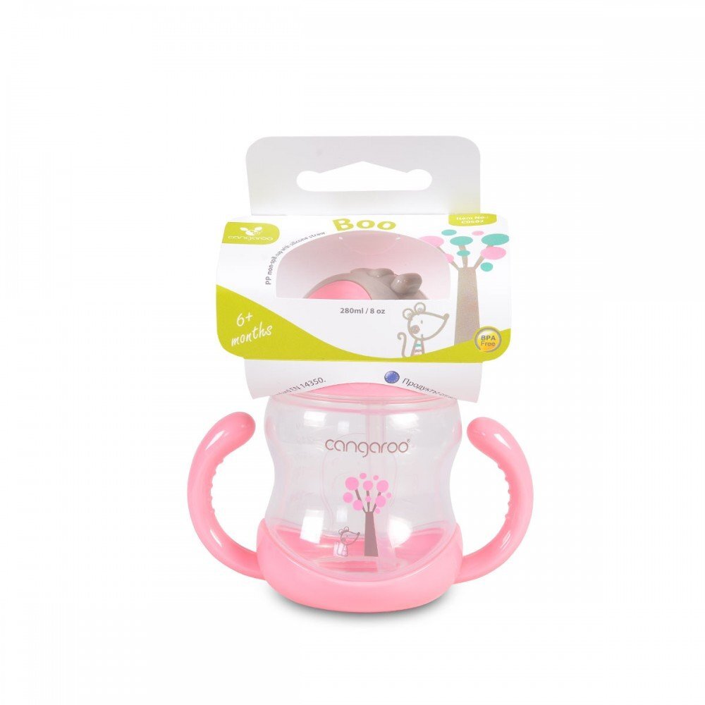 CANGAROO Canuta Roz cu manere pai cu valva anticolici capacitate 280 ml