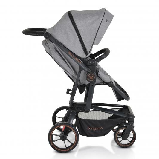 CANGAROO Carucior modular 2 in 1 Ellada Grey cu landou intaritsezut reversibilmaner parental reglabilspatar reglabil cu pozitie somnhuse pentru picioare si geanta accesorii incluse