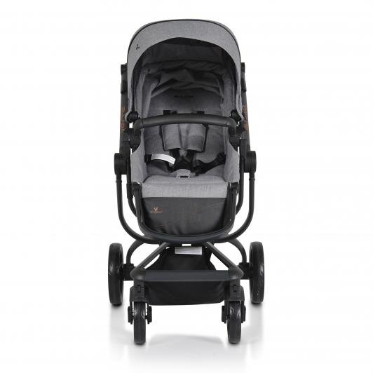 CANGAROO Carucior modular 2 in 1 Ellada Grey cu landou intaritsezut reversibilmaner parental reglabilspatar reglabil cu pozitie somnhuse pentru picioare si geanta accesorii incluse