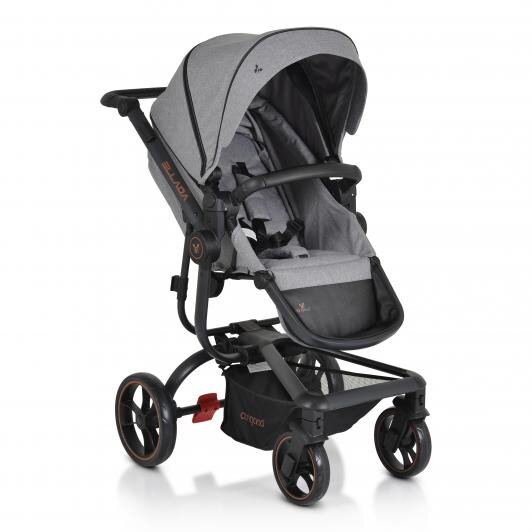 CANGAROO Carucior modular 2 in 1 Ellada Grey cu landou intaritsezut reversibilmaner parental reglabilspatar reglabil cu pozitie somnhuse pentru picioare si geanta accesorii incluse
