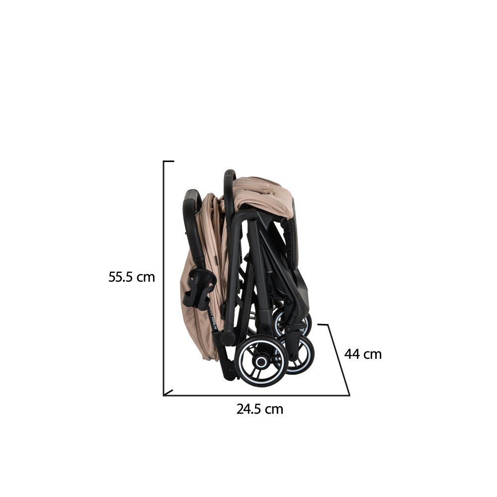 CANGAROO Carucior sport Airwalk Crepe Beige compatibil cabina avionpliere automata ultracompactacopertina XXL protectie UVUPF 50+ si ventilatiesuspensiispatar reglabil cu pozitie de somncentura de sigurantasuport pahar