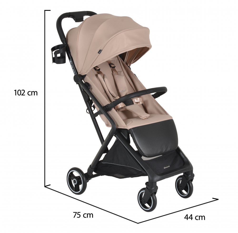 CANGAROO Carucior sport Airwalk Crepe Beige compatibil cabina avionpliere automata ultracompactacopertina XXL protectie UVUPF 50+ si ventilatiesuspensiispatar reglabil cu pozitie de somncentura de sigurantasuport pahar