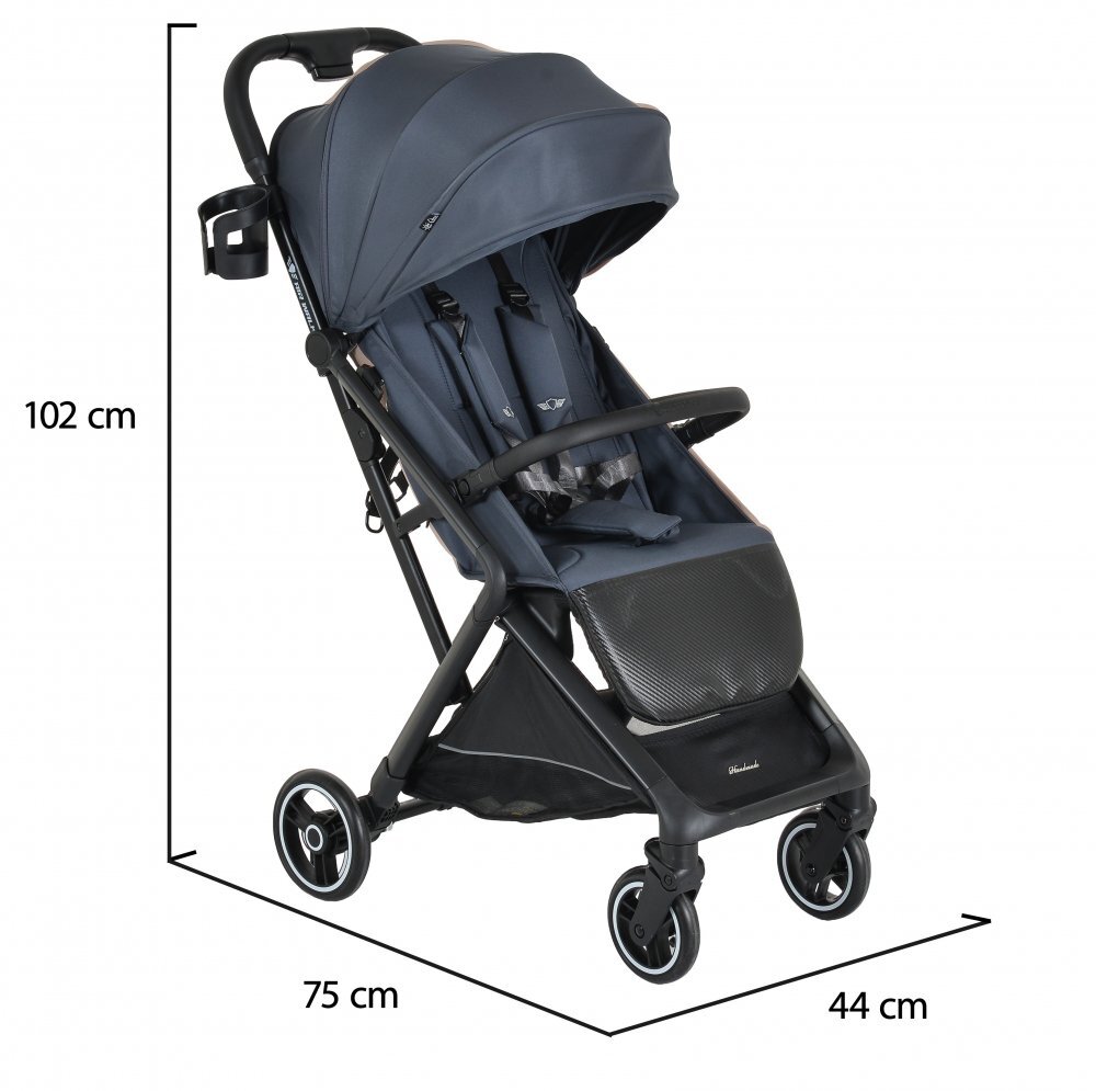 CANGAROO Carucior sport Airwalk Gray Stone compatibil cabina avionpliere automata ultracompactacopertina XXL protectie UVUPF 50+ si ventilatiesuspensiispatar reglabil cu pozitie de somncentura de sigurantasuport pahar