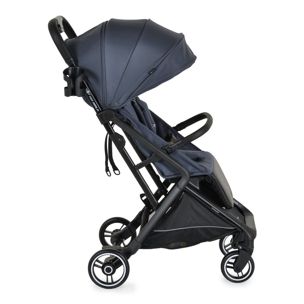 CANGAROO Carucior sport Airwalk Gray Stone compatibil cabina avionpliere automata ultracompactacopertina XXL protectie UVUPF 50+ si ventilatiesuspensiispatar reglabil cu pozitie de somncentura de sigurantasuport pahar