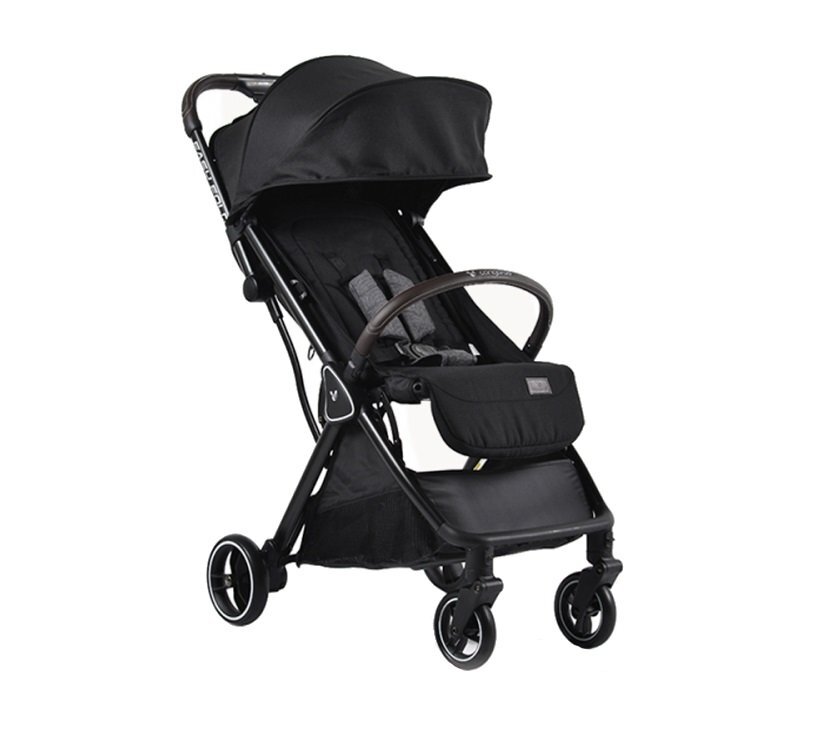 CANGAROO Carucior sport Easy Fold Negru cu pliere compacta Autofoldpana la 22kgcadru din aluminiupozitie de somnroti EVA detasabile si husa de picioare inclusa + CADOU Pompa de san electrica