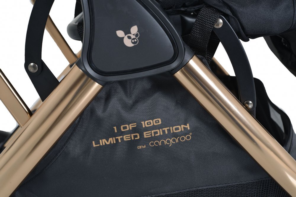 CANGAROO Carucior sport pana la 22kg cadru din aluminiu cu pliere compacta Autofoldspatar reglabil pana la pozitie de somnroti EVA detasabile si husa de picioare inclusa Easy Fold Limited edition Black