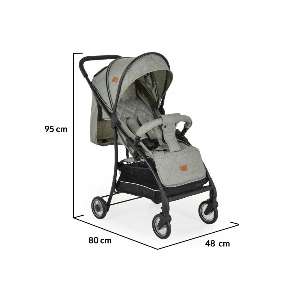CANGAROO Carucior sport pentru copii London Green cadru din aluminiuspatar reglabilpozitie de somncentura de sigurantasuport picioare reglabilcapotina XXL cu fereastra plasaroti pivotantefranamaner parinte din PU