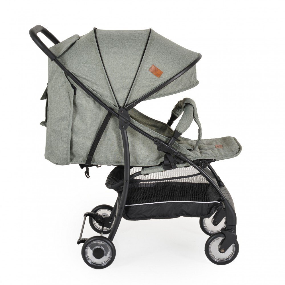 CANGAROO Carucior sport pentru copii London Green cadru din aluminiuspatar reglabilpozitie de somncentura de sigurantasuport picioare reglabilcapotina XXL cu fereastra plasaroti pivotantefranamaner parinte din PU