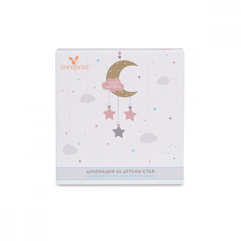 CANGAROO Decoratiune camera copii To the moon and back Pink