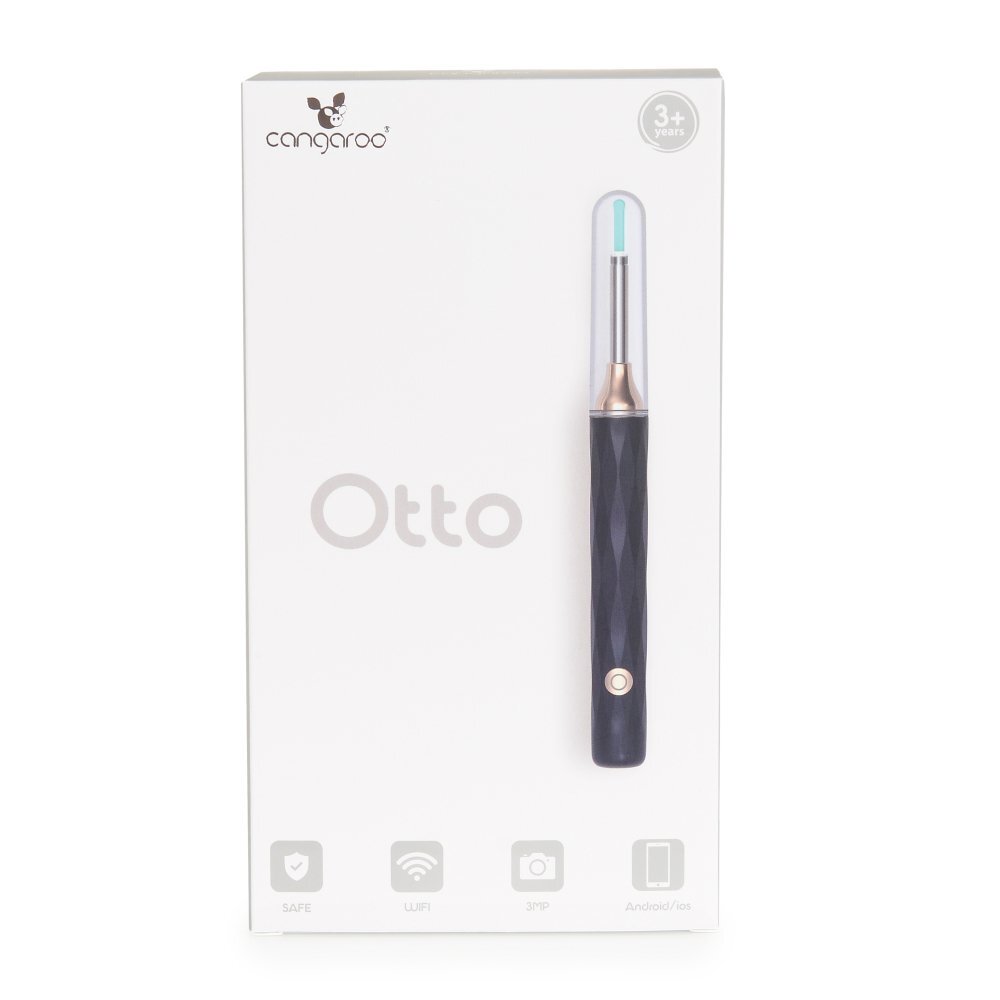 CANGAROO Dispozitiv pentru curatare si analizare ureche Otto compatibil cu iOSAndroidFunctie fotografii si inregistrare videoclipuri in timp real6 lumini LEDBaterie litiu-ionAccesorii si cutie depozitare incluse