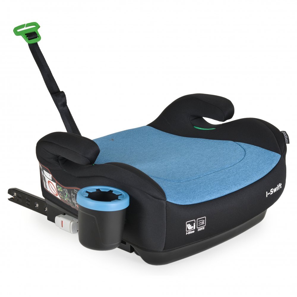 CANGAROO Inaltator auto copii fixare cu ISOFIX Swift Albastru 125-150 cm omologat R-129 I-Size cu suport pahar incluscotiere ergonomicecentura ghidajhusa detasabila