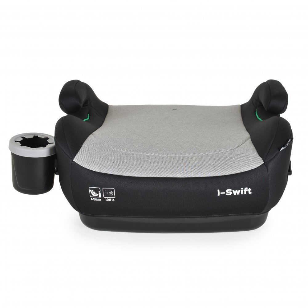 CANGAROO Inaltator auto copii fixare cu ISOFIX Swift Gri 125-150 cm omologat R-129 I-Size cu suport pahar incluscotiere ergonomicecentura ghidajhusa detasabila