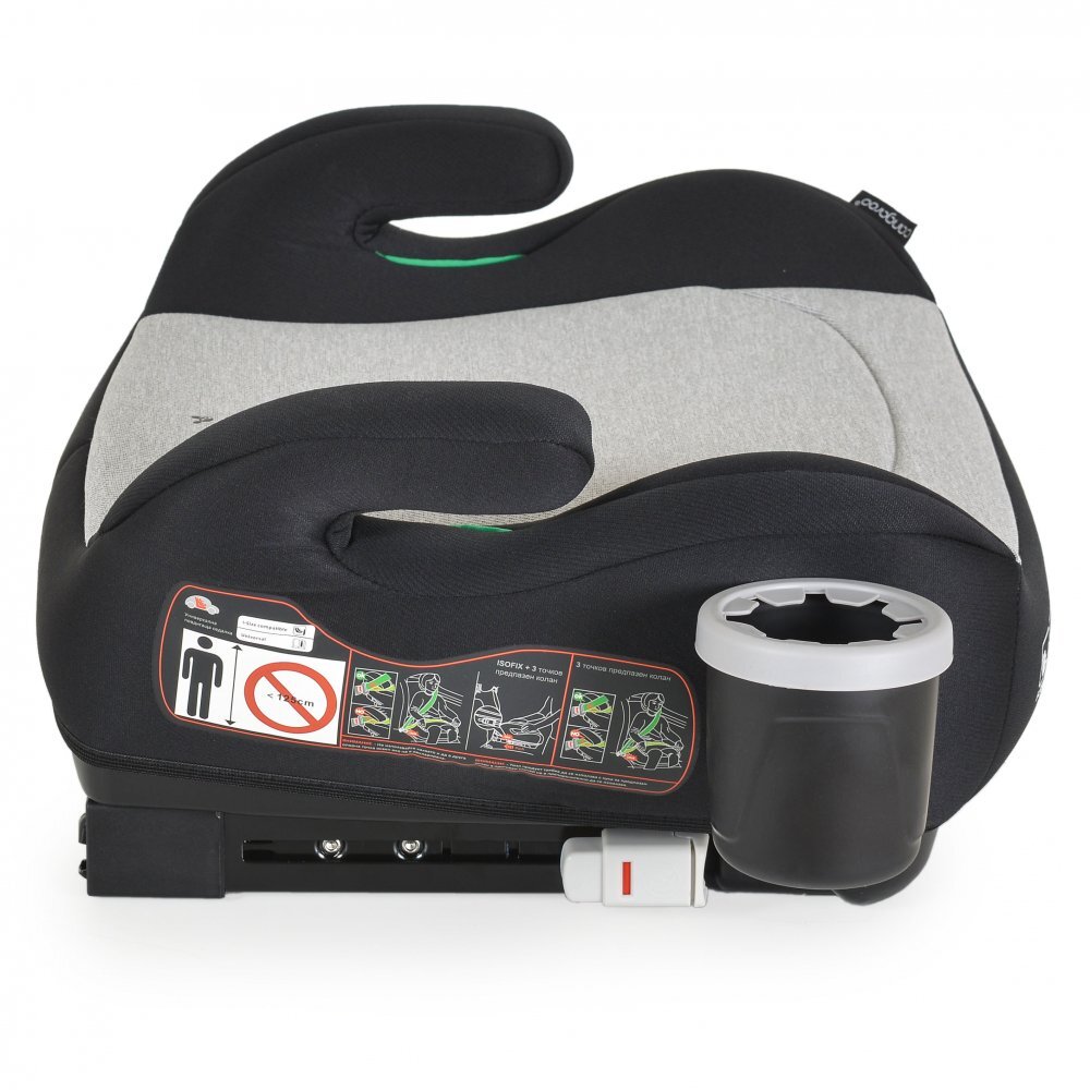 CANGAROO Inaltator auto copii fixare cu ISOFIX Swift Gri 125-150 cm omologat R-129 I-Size cu suport pahar incluscotiere ergonomicecentura ghidajhusa detasabila