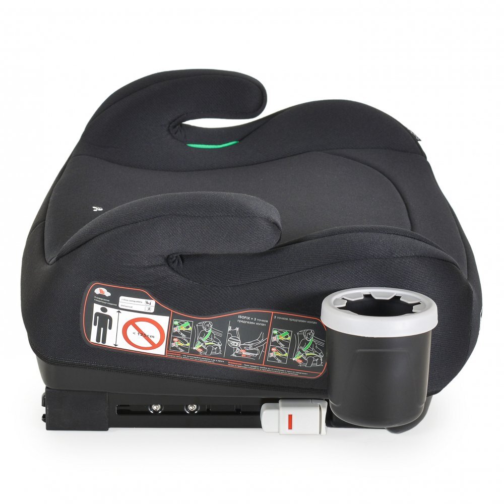CANGAROO Inaltator auto copii fixare cu ISOFIX Swift Negru 125-150 cm omologat R-129 I-Size cu suport pahar incluscotiere ergonomicecentura ghidajhusa detasabila