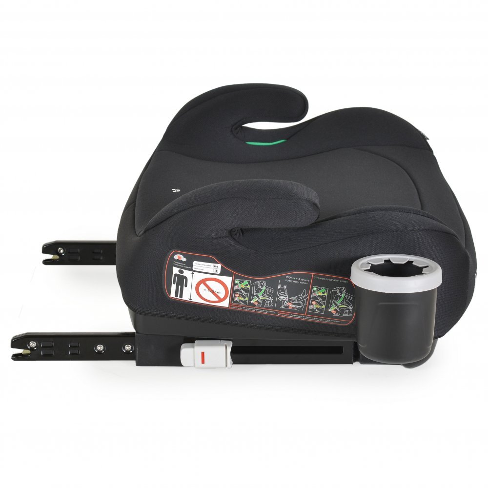 CANGAROO Inaltator auto copii fixare cu ISOFIX Swift Negru 125-150 cm omologat R-129 I-Size cu suport pahar incluscotiere ergonomicecentura ghidajhusa detasabila