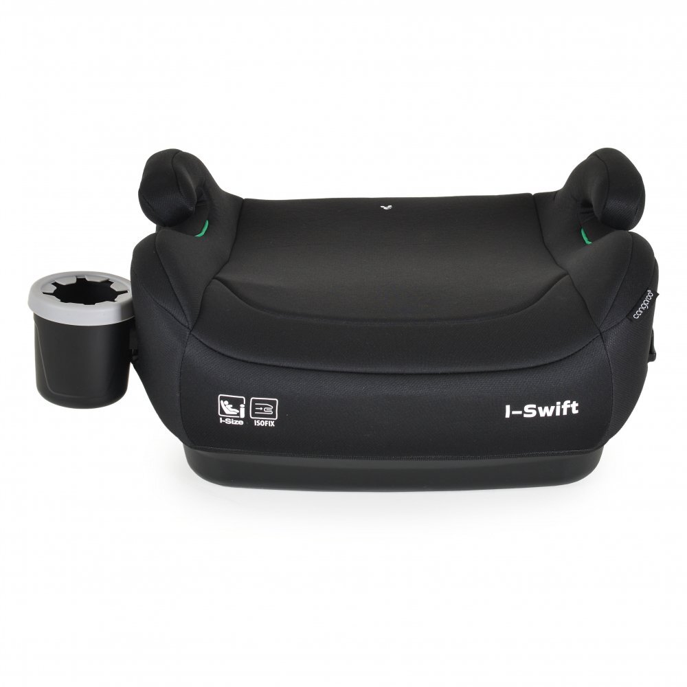 CANGAROO Inaltator auto copii fixare cu ISOFIX Swift Negru 125-150 cm omologat R-129 I-Size cu suport pahar incluscotiere ergonomicecentura ghidajhusa detasabila