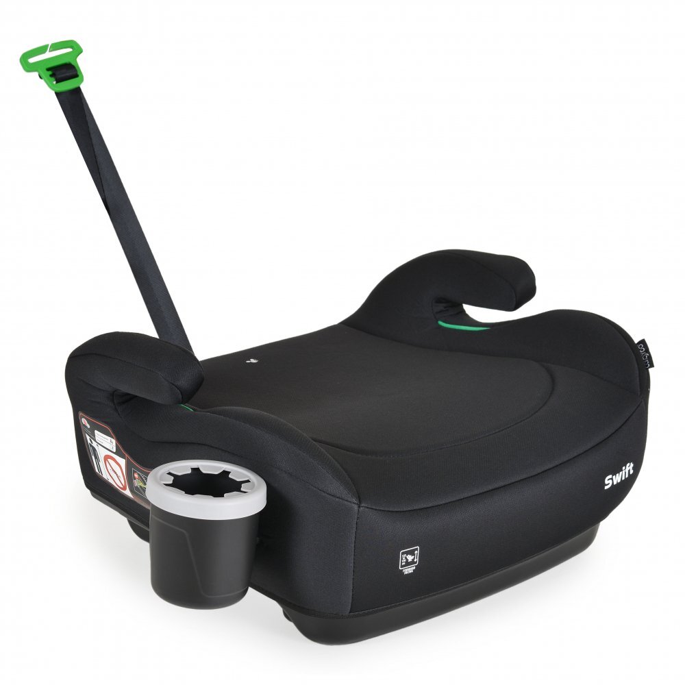 CANGAROO Inaltator auto copii Swift Negru 125-150 cm omologat R-129 I-Size cu suport pahar incluscotiere ergonomicecentura ghidajhusa detasabila