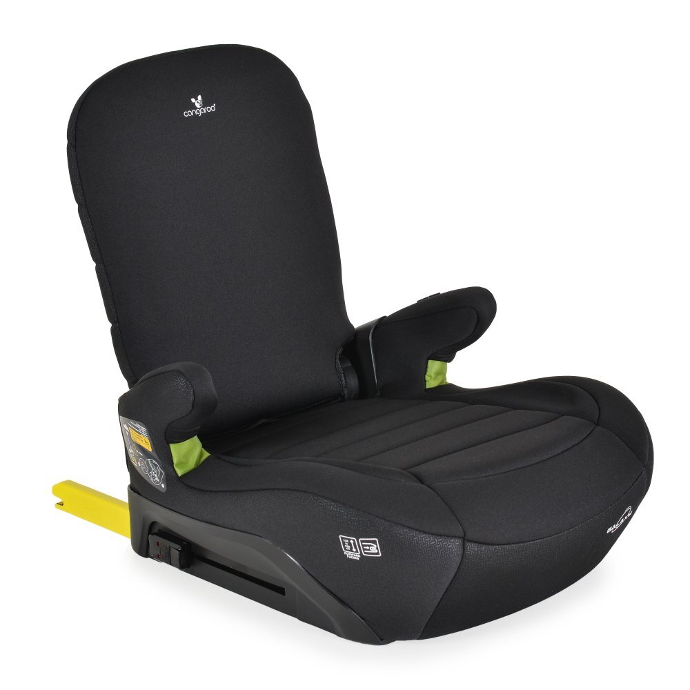 CANGAROO Inaltator auto Cosmos Black 125-150 cm cu spatar rabatabilFixare cu ISOFIXCertificare I-Size R-129Husa detasabilaCotiere