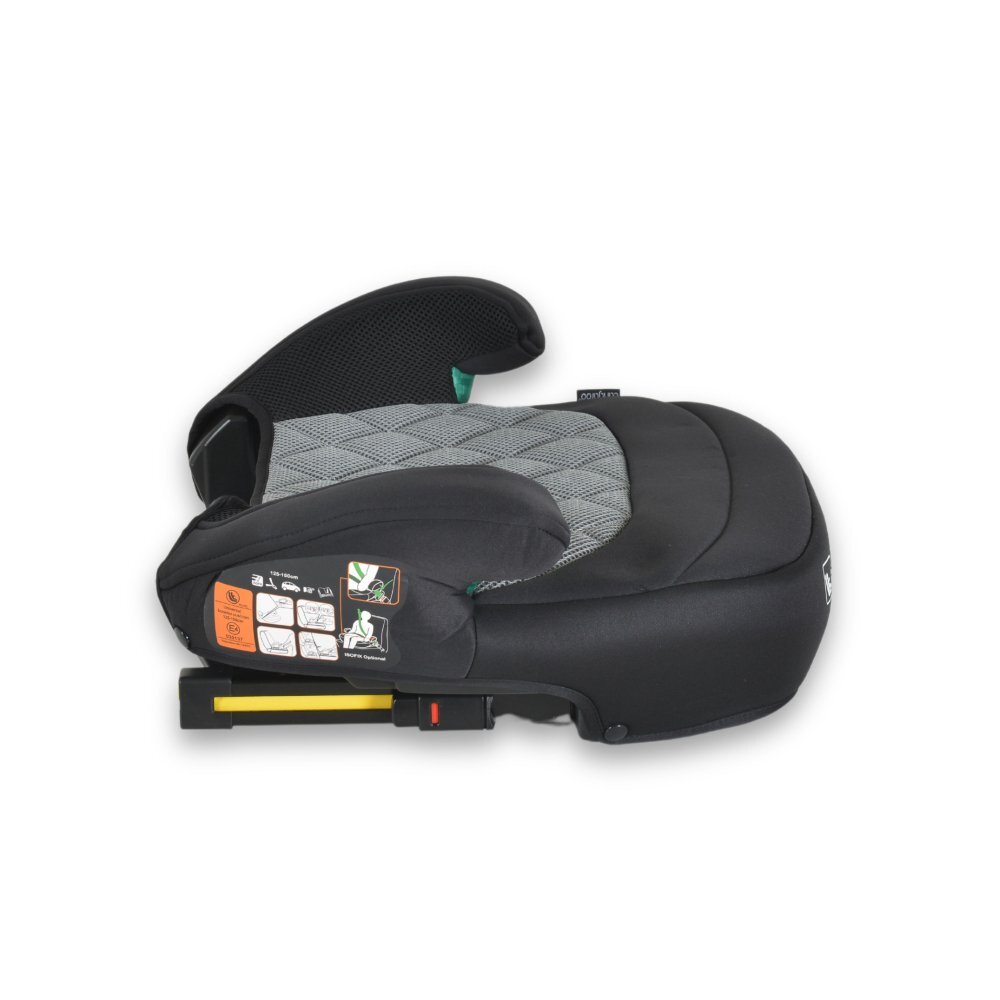 CANGAROO Inaltator auto pentru copii Jax i-Size Grey 125-150cmfixare cu isofixcentura de ghidajspatar detasabil si husa lavabila