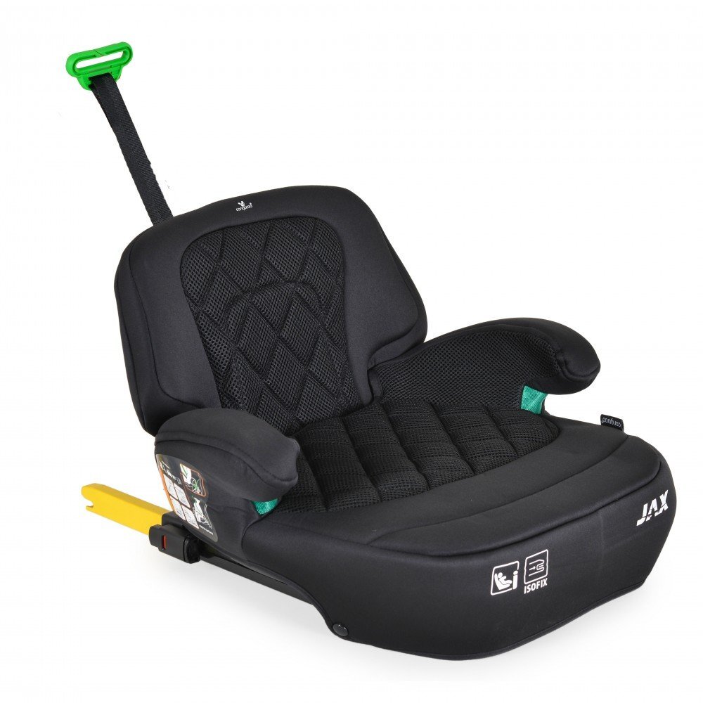 CANGAROO Inaltator auto pentru copii Jax i-Size Negru 125-150cmfixare cu isofixcentura de ghidajspatar detasabil si husa lavabila