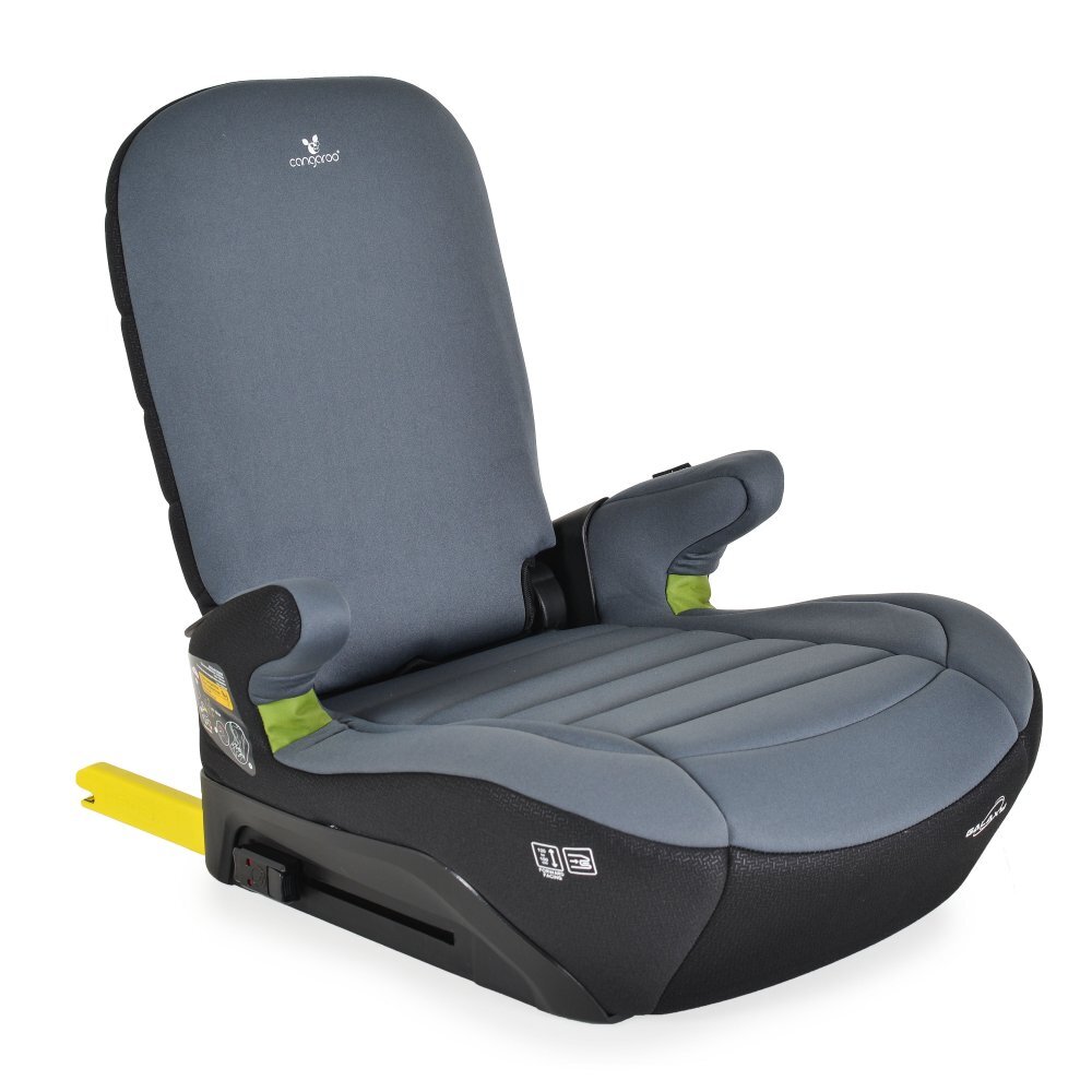 CANGAROO Inaltator auto Space Gray 125-150 cm cu spatar rabatabilFixare cu ISOFIXCertificare I-Size R-129Husa detasabilaCotiere