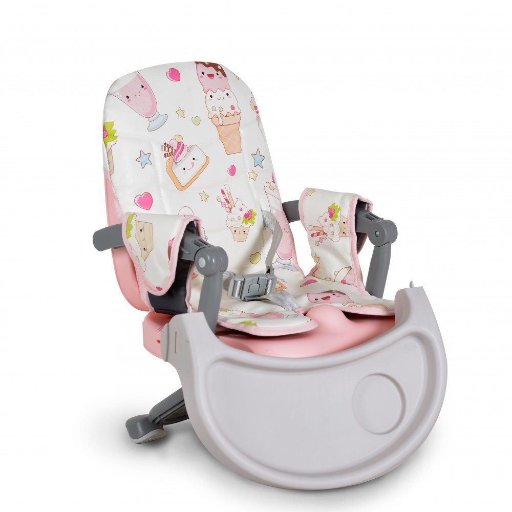 CANGAROO Inaltator de masa booster pentru copii Kiwi Cupcakepliere compacta cu maner transportinaltime reglabila 4 nivelepicioare antiderapantemasuta detasabila cu compartiment paharhusa impermeabilacenturi de siguranta