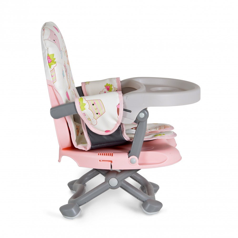 CANGAROO Inaltator de masa booster pentru copii Kiwi Cupcakepliere compacta cu maner transportinaltime reglabila 4 nivelepicioare antiderapantemasuta detasabila cu compartiment paharhusa impermeabilacenturi de siguranta