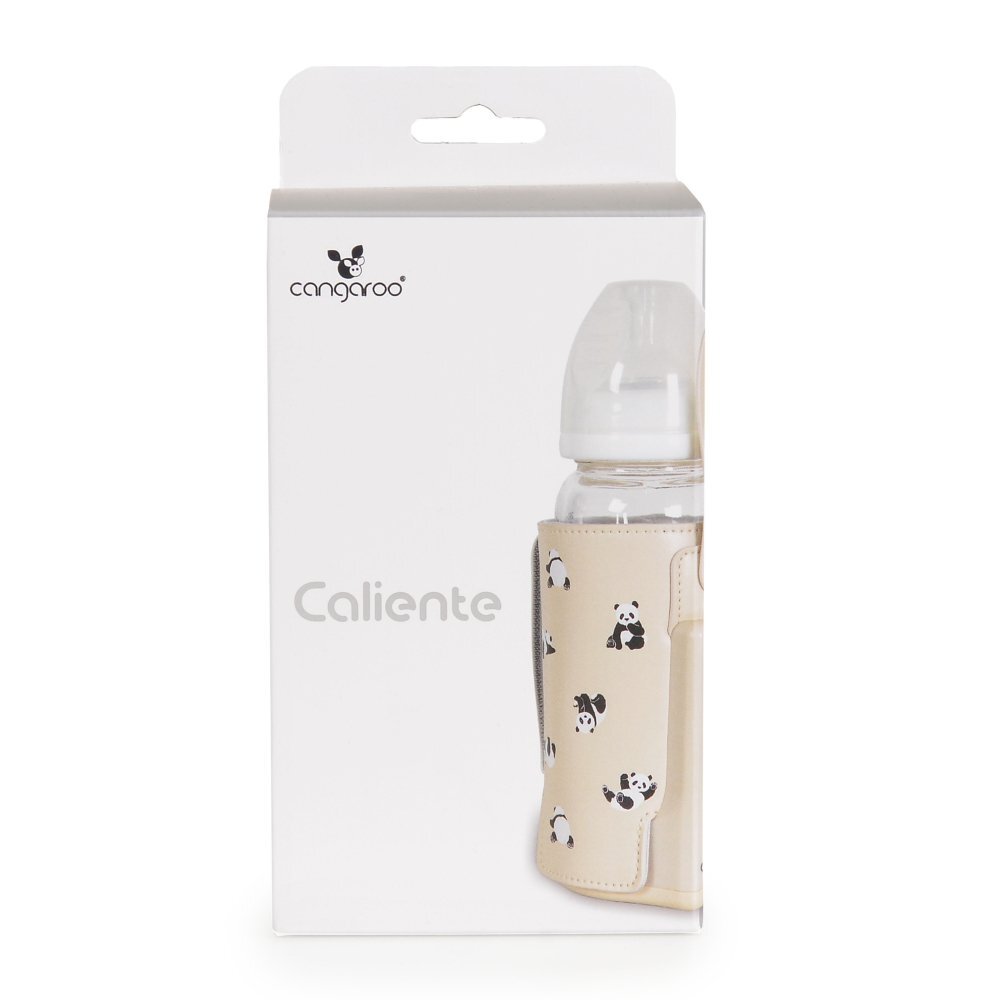 CANGAROO Incalzitor portabil pentru biberoane Caliente Beige cu baterie incorporataafisaj LEDtermostatincarcare mufa tip Cmaterial PU flexibil de inalta calitate
