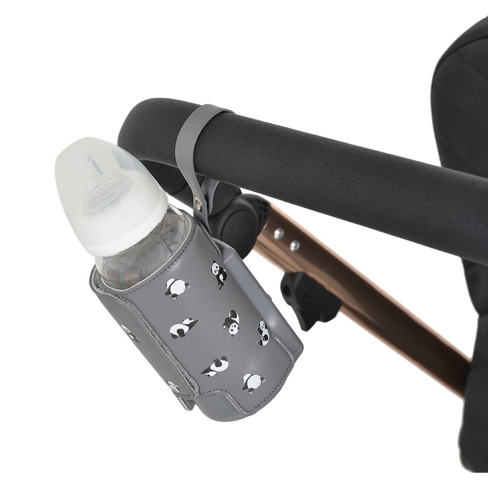 CANGAROO Incalzitor portabil pentru biberoane Caliente Grey cu baterie incorporataafisaj LED termostat incarcare mufa tip Cmaterial PU flexibil de inalta calitate