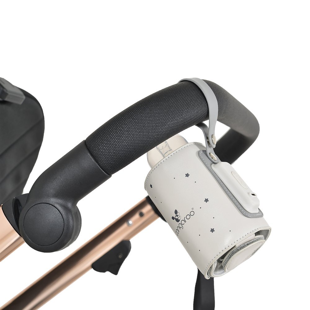 CANGAROO Incalzitor portabil pentru biberoane Thermo Beigedesign compactincarcare mufa tip Cmaterial PU flexibil de inalta calitate