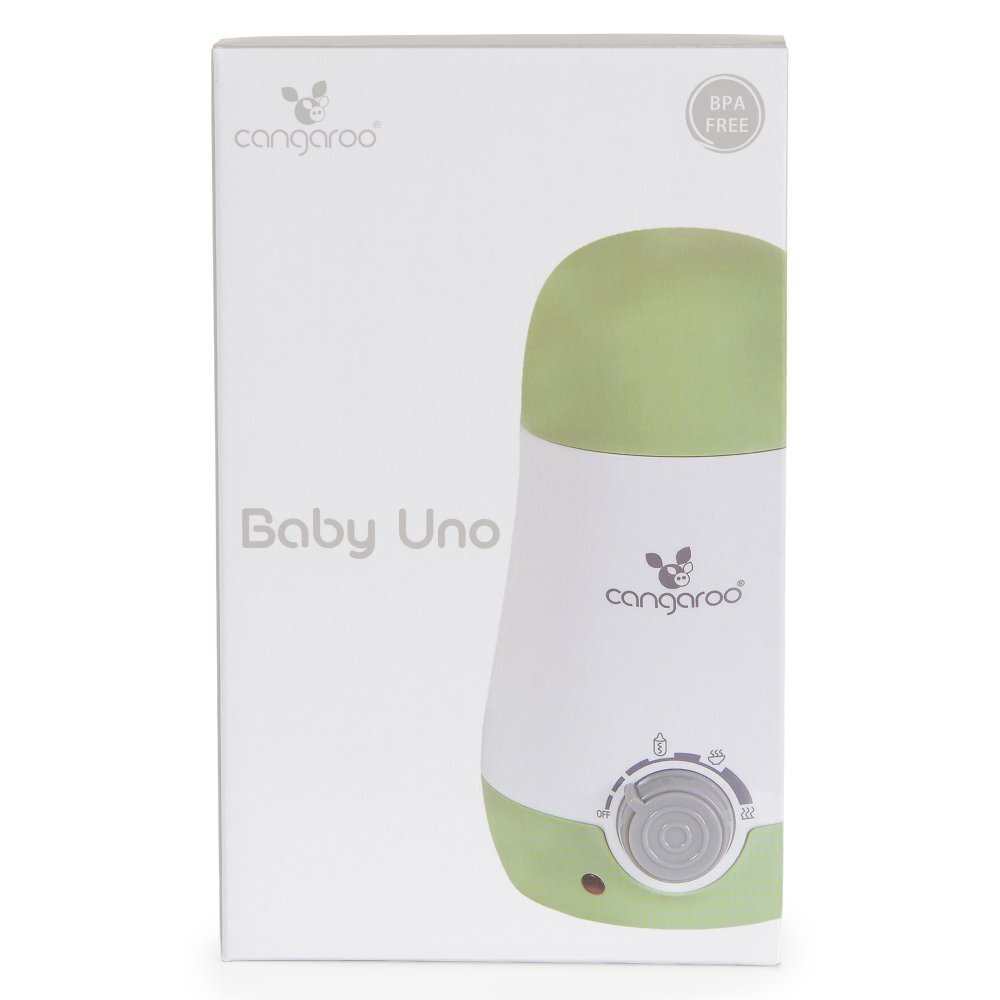 CANGAROO Incalzitor si sterilizator electric pentru biberoane BabyUno 3in1 Verde deschispermite incalzire biberoane si borcanaseFunctiioprire automatasterilizareincalzireaburire fructelegume