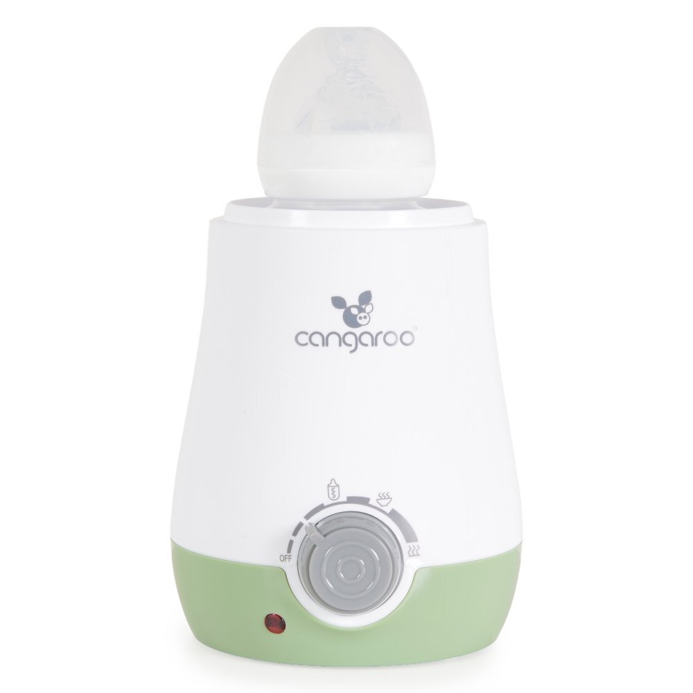 CANGAROO Incalzitor si sterilizator electric pentru biberoane BabyUno 3in1 Verde deschispermite incalzire biberoane si borcanaseFunctiioprire automatasterilizareincalzireaburire fructelegume