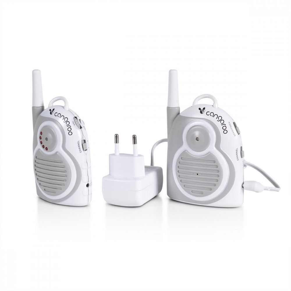 CANGAROO Interfon audio Mommys Sense GreyIndicator de baterie scazutaReceptor portabilRaza de actiune 1.3 km - chiar in afara casei