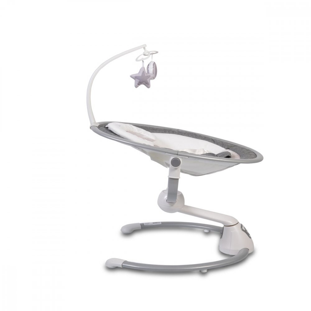 CANGAROO Leagan electric bebelusi Swing Cloud Grey cu sezut reglabil5 viteze de leganaretemporizatorsezut rotativ 90gradepernuta reductorcenturi de sigurantaadaptor priza inclus