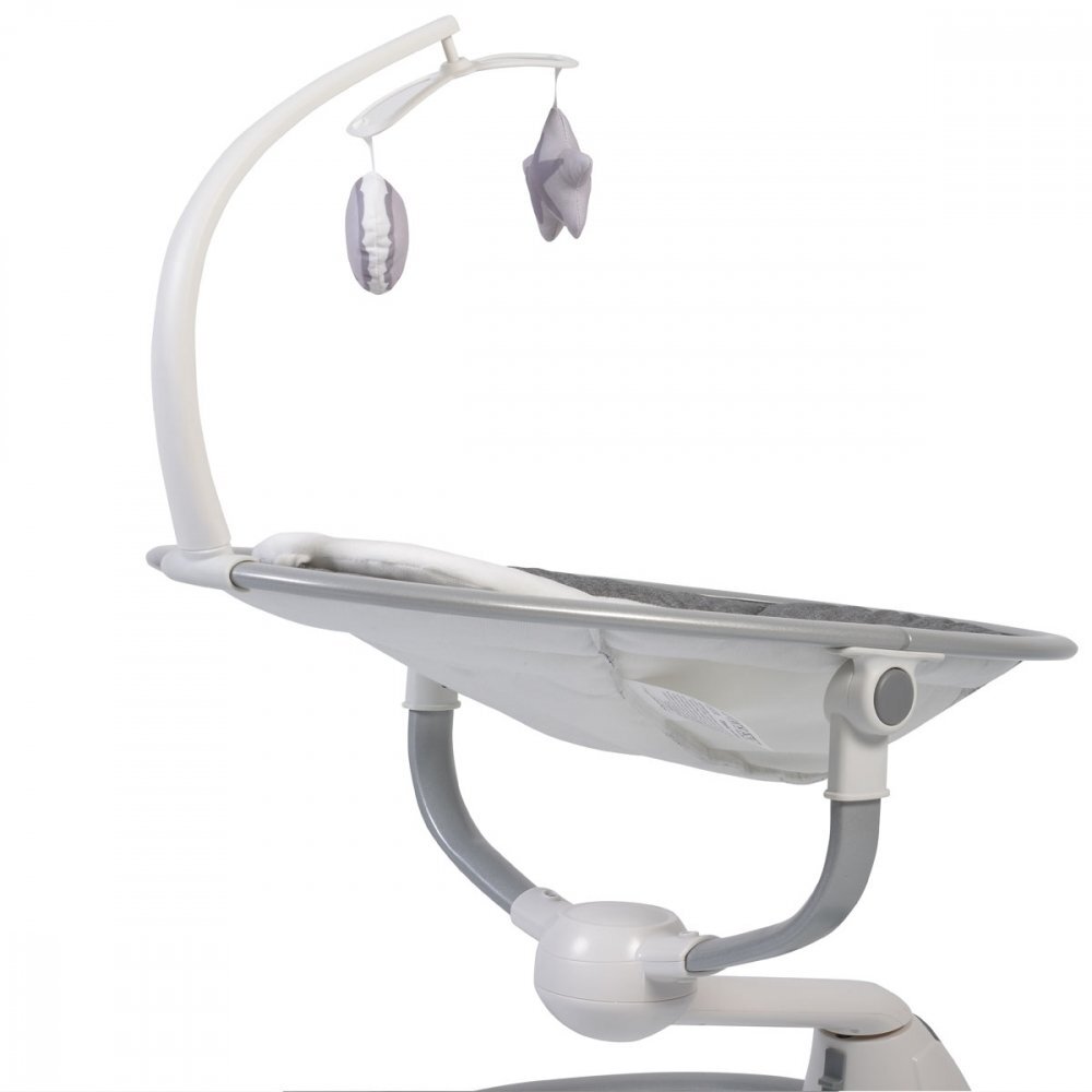CANGAROO Leagan electric bebelusi Swing Cloud Grey Stars cu sezut reglabil5 viteze de leganaretemporizatorsezut rotativ 90gradepernuta reductorcenturi de sigurantaadaptor priza inclus