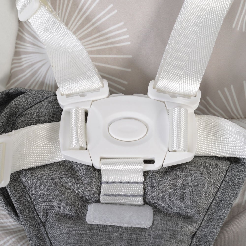CANGAROO Leagan electric bebelusi Swing Cloud Grey Stars cu sezut reglabil5 viteze de leganaretemporizatorsezut rotativ 90gradepernuta reductorcenturi de sigurantaadaptor priza inclus