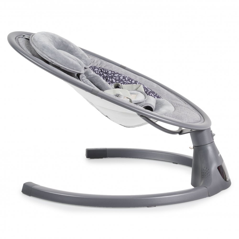 CANGAROO Leagan electric pentru copii cu telecomandasezut ergonomic si rotativparasolar reglabil si detasabil5 viteze de leganarecronometruadaptor prizahusa de insecte si pernuta reductor ISwing Graphite