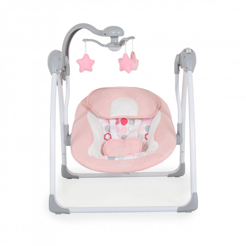 CANGAROO Leagan electric pliabil cu telecomanda si carusel Jessica Pink