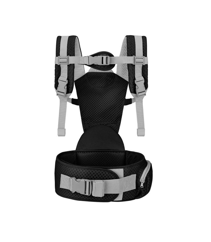 CANGAROO Marsupiu ergonomic pentru bebelusi cu baza rigida Mistral Black