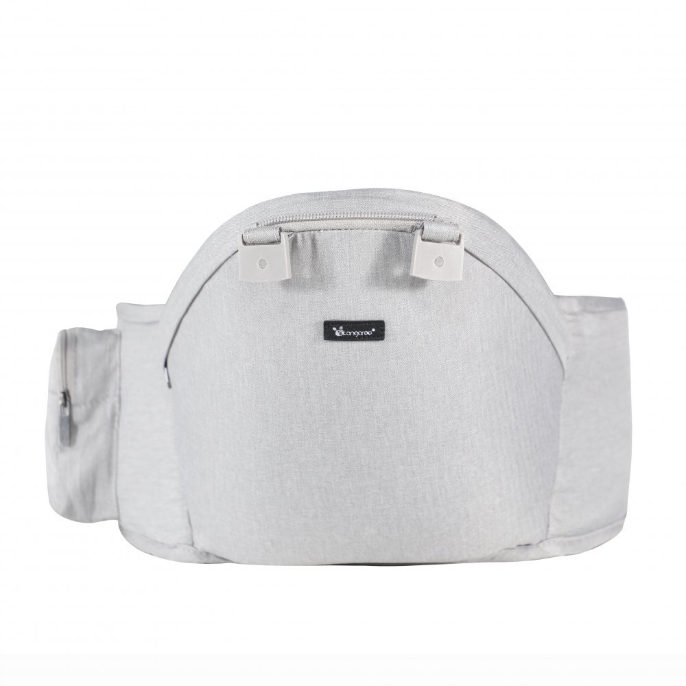 CANGAROO Marsupiu ergonomic pentru bebelusi cu gluga si baza rigida Ivy Grey